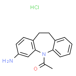 ChemSpider 2D Image | 1-(3-Amino-10,11-dihydro-5H-dibenzo[b,f]azepin-5-yl)ethanone hydrochloride (1:1) | C16H17ClN2O