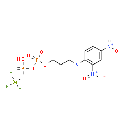 ChemSpider 2D Image | [[3-(2,4-dinitroanilino)propoxy-hydroxy-phosphoryl]oxy-hydroxy-phosphoryl]oxy-trifluoro-beryllium | C9H12BeF3N3O11P2