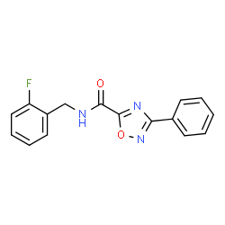 ChemSpider 2D Image | N-(2-Fluorobenzyl)-3-phenyl-1,2,4-oxadiazole-5-carboxamide | C16H12FN3O2