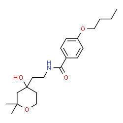 ChemSpider 2D Image | 4-Butoxy-N-[2-(4-hydroxy-2,2-dimethyltetrahydro-2H-pyran-4-yl)ethyl]benzamide | C20H31NO4