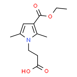 ChemSpider 2D Image | 3-(Ethoxycarbonyl)-2,5-dimethyl-1H-pyrrole-1-propanoic acid | C12H17NO4
