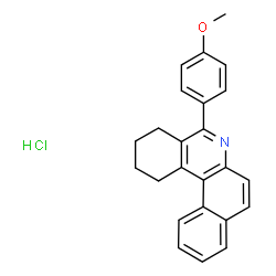 ChemSpider 2D Image | 5-(4-Methoxyphenyl)-1,2,3,4-tetrahydrobenzo[a]phenanthridine hydrochloride (1:1) | C24H22ClNO
