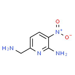 ChemSpider 2D Image | 6-(Aminomethyl)-3-nitro-2-pyridinamine | C6H8N4O2