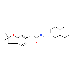 ChemSpider 2D Image | 2,2-Dimethyl-2,3-dihydro-1-benzofuran-6-yl [(dibutylamino)sulfanyl]methylcarbamate | C20H32N2O3S