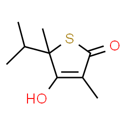ChemSpider 2D Image | 4-Hydroxy-5-isopropyl-3,5-dimethyl-2(5H)-thiophenone | C9H14O2S