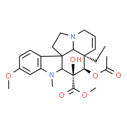 ChemSpider 2D Image | Methyl (2xi,4beta,5alpha,19xi)-4-acetoxy-3-hydroxy-16-methoxy-1-methyl-6,7-didehydroaspidospermidine-3-carboxylate | C25H32N2O6