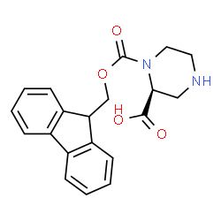 ChemSpider 2D Image | (2S)-1-[(9H-Fluoren-9-ylmethoxy)carbonyl]-2-piperazinecarboxylic acid | C20H20N2O4