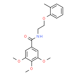 ChemSpider 2D Image | 3,4,5-Trimethoxy-N-[2-(2-methylphenoxy)ethyl]benzamide | C19H23NO5