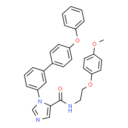 ChemSpider 2D Image | N-[2-(4-Methoxyphenoxy)ethyl]-1-(4'-phenoxy-3-biphenylyl)-1H-imidazole-5-carboxamide | C31H27N3O4