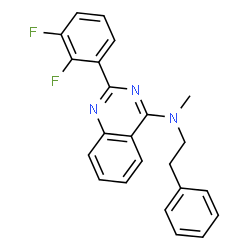 ChemSpider 2D Image | 2-(2,3-Difluorophenyl)-N-methyl-N-(2-phenylethyl)-4-quinazolinamine | C23H19F2N3