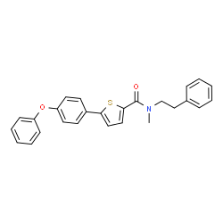 ChemSpider 2D Image | N-Methyl-5-(4-phenoxyphenyl)-N-(2-phenylethyl)-2-thiophenecarboxamide | C26H23NO2S