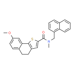 ChemSpider 2D Image | 8-Methoxy-N-methyl-N-(1-naphthylmethyl)-4,5-dihydronaphtho[1,2-b]thiophene-2-carboxamide | C26H23NO2S