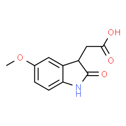 ChemSpider 2D Image | 2-(5-methoxy-2-oxoindolin-3-yl)acetic acid | C11H11NO4