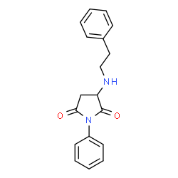 ChemSpider 2D Image | 3-Phenethylamino-1-phenyl-pyrrolidine-2,5-dione | C18H18N2O2