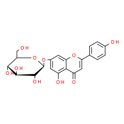 ChemSpider 2D Image | 5-Hydroxy-2-(4-hydroxyphenyl)-4-oxo-4H-chromen-7-yl beta-D-glucopyranoside | C21H20O10