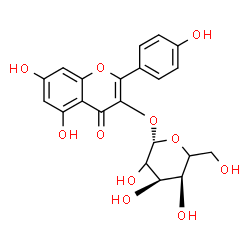ChemSpider 2D Image | 5,7-Dihydroxy-2-(4-hydroxyphenyl)-4-oxo-4H-chromen-3-yl beta-D-erythro-hexopyranoside | C21H20O11