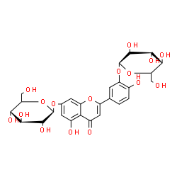 ChemSpider 2D Image | 5-[7-(beta-D-Glucopyranosyloxy)-5-hydroxy-4-oxo-4H-chromen-2-yl]-2-hydroxyphenyl beta-D-glucopyranoside | C27H30O16