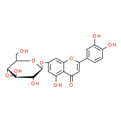 ChemSpider 2D Image | 2-(3,4-Dihydroxyphenyl)-5-hydroxy-4-oxo-4H-chromen-7-yl beta-D-glucopyranoside | C21H20O11