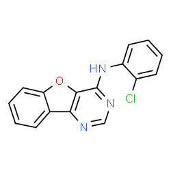 ChemSpider 2D Image | N-(2-Chlorophenyl)[1]benzofuro[3,2-d]pyrimidin-4-amine | C16H10ClN3O