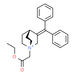 ChemSpider 2D Image | (1r,4r)-3-(Diphenylmethylene)-1-(2-ethoxy-2-oxoethyl)-1-azoniabicyclo[2.2.2]octane | C24H28NO2