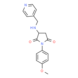 ChemSpider 2D Image | 1-(4-Methoxyphenyl)-3-[(4-pyridinylmethyl)amino]-2,5-pyrrolidinedione | C17H17N3O3
