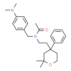 ChemSpider 2D Image | N-[4-(Dimethylamino)benzyl]-N-[2-(2,2-dimethyl-4-phenyltetrahydro-2H-pyran-4-yl)ethyl]acetamide | C26H36N2O2