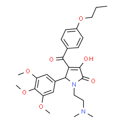 ChemSpider 2D Image | 1-[2-(Dimethylamino)ethyl]-3-hydroxy-4-(4-propoxybenzoyl)-5-(3,4,5-trimethoxyphenyl)-1,5-dihydro-2H-pyrrol-2-one | C27H34N2O7
