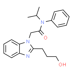 ChemSpider 2D Image | 2-[2-(3-Hydroxypropyl)-1H-benzimidazol-1-yl]-N-isopropyl-N-phenylacetamide | C21H25N3O2