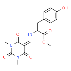 ChemSpider 2D Image | Methyl N-[(1,3-dimethyl-2,4,6-trioxotetrahydro-5(2H)-pyrimidinylidene)methyl]tyrosinate | C17H19N3O6