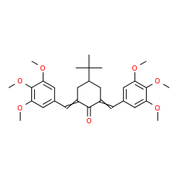 ChemSpider 2D Image | 4-(2-Methyl-2-propanyl)-2,6-bis(3,4,5-trimethoxybenzylidene)cyclohexanone | C30H38O7