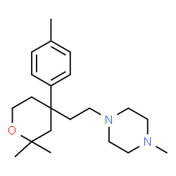 ChemSpider 2D Image | 1-{2-[2,2-Dimethyl-4-(4-methylphenyl)tetrahydro-2H-pyran-4-yl]ethyl}-4-methylpiperazine | C21H34N2O