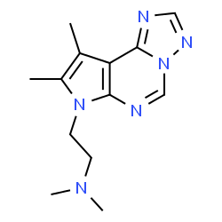 ChemSpider 2D Image | 2-(8,9-Dimethyl-7H-pyrrolo[3,2-e][1,2,4]triazolo[1,5-c]pyrimidin-7-yl)-N,N-dimethylethanamine | C13H18N6