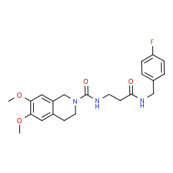 ChemSpider 2D Image | N-{3-[(4-Fluorobenzyl)amino]-3-oxopropyl}-6,7-dimethoxy-3,4-dihydro-2(1H)-isoquinolinecarboxamide | C22H26FN3O4
