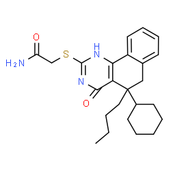 ChemSpider 2D Image | acetamide, 2-[(5-butyl-5-cyclohexyl-5,6-dihydro-4-hydroxybenzo[h]quinazolin-2-yl)thio]- | C24H31N3O2S