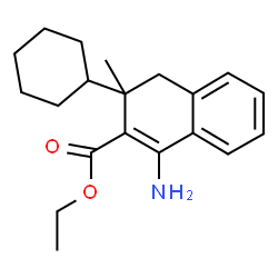 ChemSpider 2D Image | Ethyl 1-amino-3-cyclohexyl-3-methyl-3,4-dihydro-2-naphthalenecarboxylate | C20H27NO2