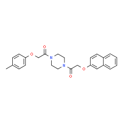 ChemSpider 2D Image | 2-(4-Methylphenoxy)-1-{4-[(2-naphthyloxy)acetyl]-1-piperazinyl}ethanone | C25H26N2O4