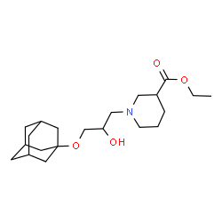 ChemSpider 2D Image | Ethyl 1-[3-(adamantan-1-yloxy)-2-hydroxypropyl]-3-piperidinecarboxylate | C21H35NO4