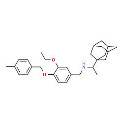 ChemSpider 2D Image | 1-(Adamantan-1-yl)-N-{3-ethoxy-4-[(4-methylbenzyl)oxy]benzyl}ethanamine | C29H39NO2