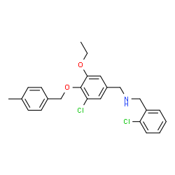 ChemSpider 2D Image | N-(2-Chlorobenzyl)-1-{3-chloro-5-ethoxy-4-[(4-methylbenzyl)oxy]phenyl}methanamine | C24H25Cl2NO2
