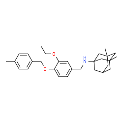 ChemSpider 2D Image | N-{3-Ethoxy-4-[(4-methylbenzyl)oxy]benzyl}-3,5-dimethyl-1-adamantanamine | C29H39NO2