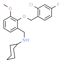 ChemSpider 2D Image | N-{2-[(2-Chloro-4-fluorobenzyl)oxy]-3-methoxybenzyl}cyclohexanamine | C21H25ClFNO2