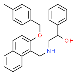 ChemSpider 2D Image | 2-[({2-[(4-Methylbenzyl)oxy]-1-naphthyl}methyl)amino]-1-phenylethanol | C27H27NO2