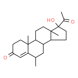 ChemSpider 2D Image | 17-Hydroxy-6-methylpregn-4-ene-3,20-dione | C22H32O3