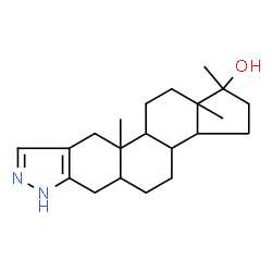 ChemSpider 2D Image | 1,10a,12a-Trimethyl-1,2,3,3a,3b,4,5,5a,6,7,10,10a,10b,11,12,12a-hexadecahydrocyclopenta[5,6]naphtho[1,2-f]indazol-1-ol | C21H32N2O