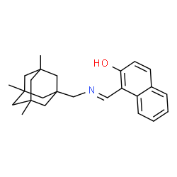 ChemSpider 2D Image | 1-[(E)-{[(3,5,7-Trimethyladamantan-1-yl)methyl]imino}methyl]-2-naphthol | C25H31NO