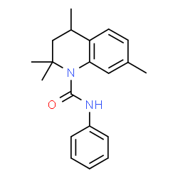 ChemSpider 2D Image | 2,2,4,7-tetramethyl-N-phenyl-3,4-dihydroquinoline-1-carboxamide | C20H24N2O