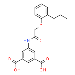 ChemSpider 2D Image | 5-{[(2-sec-Butylphenoxy)acetyl]amino}isophthalic acid | C20H21NO6