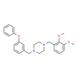 ChemSpider 2D Image | 1-(2,3-Dimethoxybenzyl)-4-(3-phenoxybenzyl)piperazine | C26H30N2O3