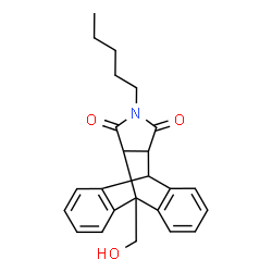 ChemSpider 2D Image | 1-(Hydroxymethyl)-17-pentyl-17-azapentacyclo[6.6.5.0~2,7~.0~9,14~.0~15,19~]nonadeca-2,4,6,9,11,13-hexaene-16,18-dione | C24H25NO3