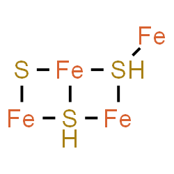 ChemSpider 2D Image | 1$l^{4},3$l^{4},5-trithia-2$l^{2},4$l^{3},6$l^{2}-triferrabicyclo[2.2.0]hexan-3-yliron | Fe4S3
